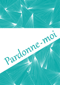 Pardon sur fond graphique turquoise